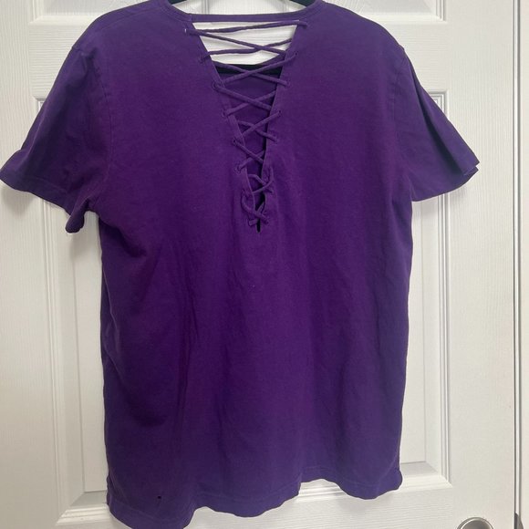 Victoria's Secret PINK Oversized Short Sleeve Campus Tee - Purple - Picture 5 of 6